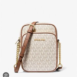 Michael Kors Beige and Brown Crossbody Bag